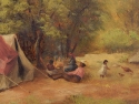 19th Century Wentworth "Mexican Camp" Texas Painting